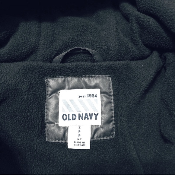 Old Navy Hooded Winter Puffer Coat Full Zip Size S (6/7) Grey/Black - Picture 5 of 7